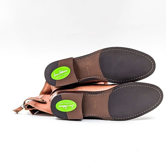 Sam Edelman Women Mikala2 Brown Leather Round Zip Toe Lug Riding Boots size 9 - Picture 4 of 13